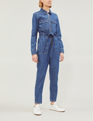 topshop contrast denim boiler suit