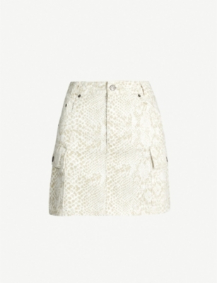 topshop snake denim skirt