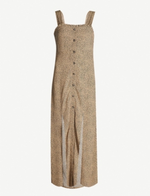 animal print split dress