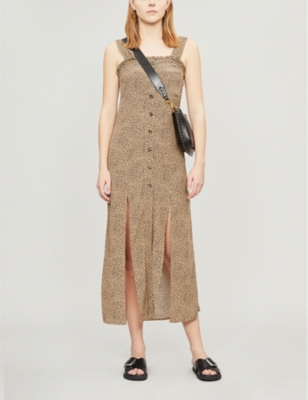 animal print split dress