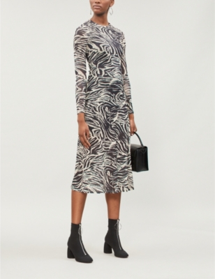 topshop zebra print midi dress