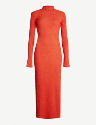 topshop rib knit midi dress