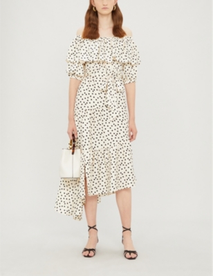 topshop polka dot bardot dress