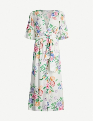 topshop floral plunge dress