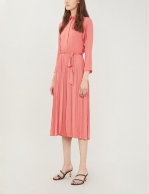 topshop satin pleated shirt dress TOPSHOP Mini Satin Shirt Dress