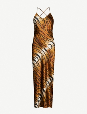 tiger satin dress