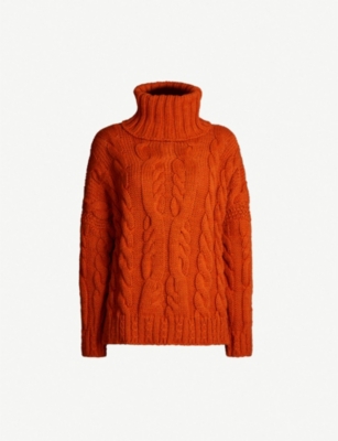 topshop chunky cable turtleneck sweater