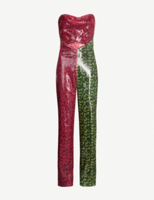 halpern sequin jumpsuit