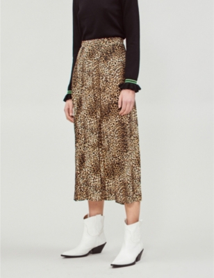 leopard print skirt with split