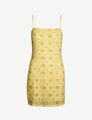 topshop yellow lace dress