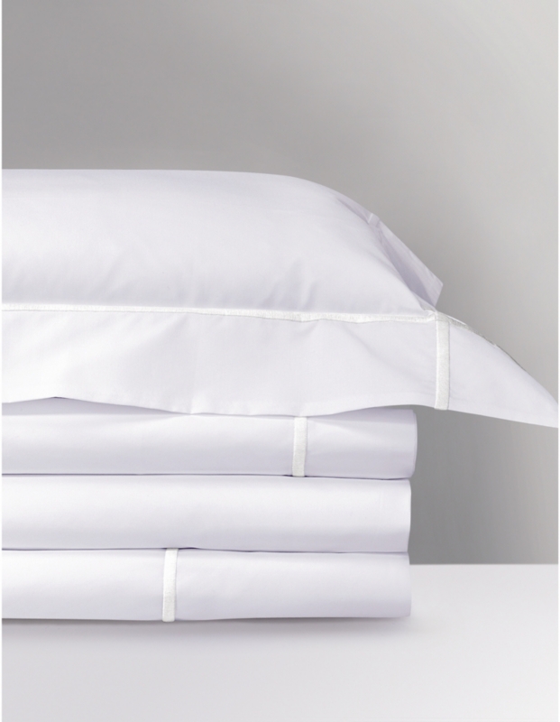 Athena Blanc cotton king-size flat sheet