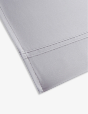 Yves Delorme Grey Triomphe Cotton Flat Sheet In Platine