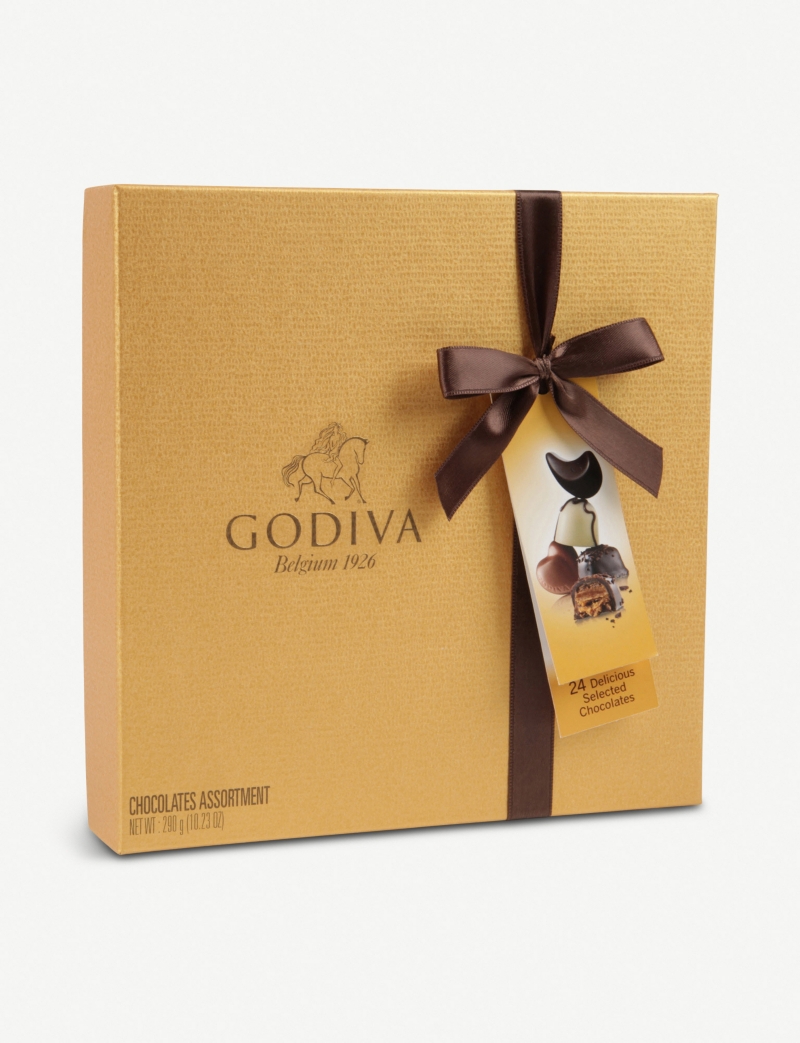 GODIVA   Gold Ballotin 24 piece assorted chocolates box 290g