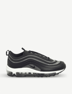 nike white and black leather air max 97 trainers