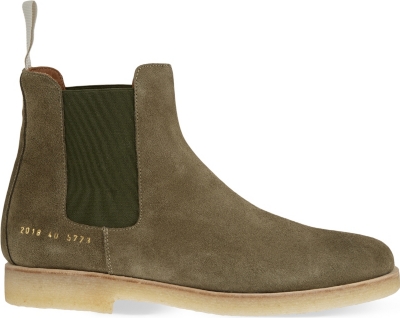 Common projects chelsea hot sale boots grey suede