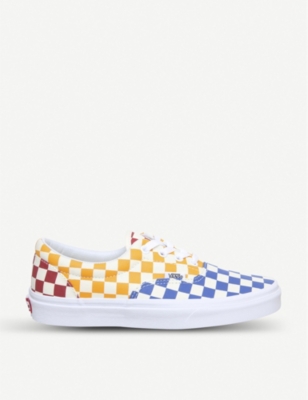 multi coloured check vans