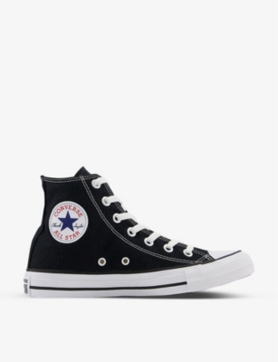 Converse Mens Black Canvas All Star Black-canvas High-tops 7 In Grey ...