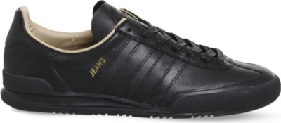 adidas jeans leather trainers black leather