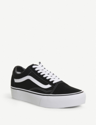 black suede platform trainers