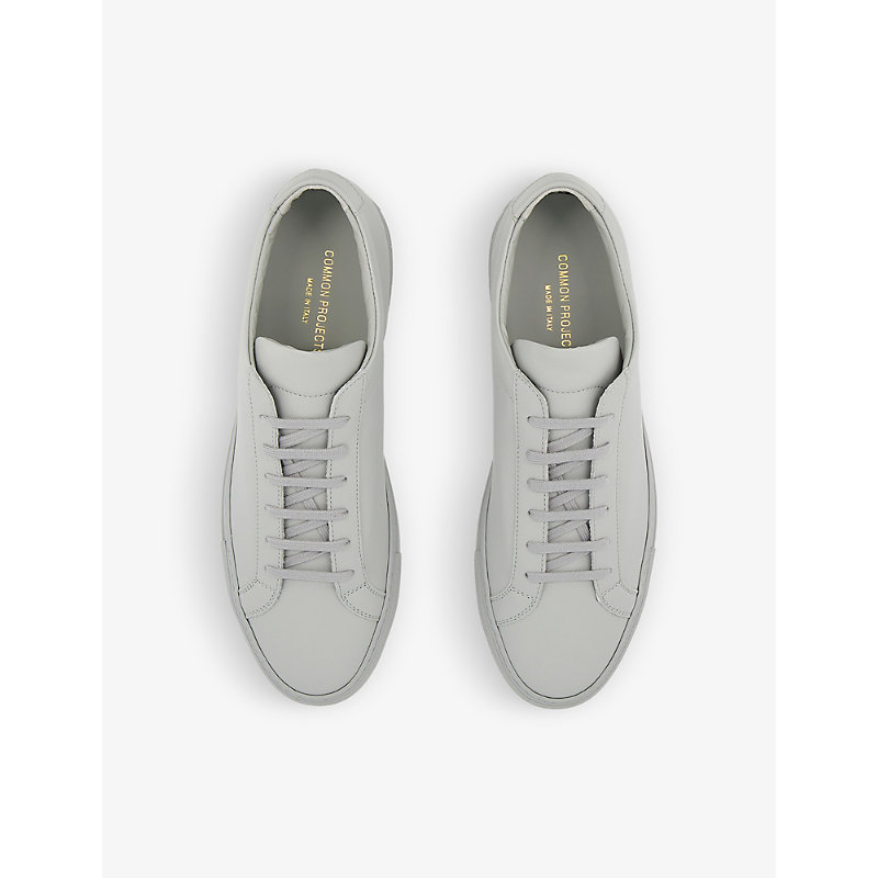Shop Common Projects Original Achilles Low-top Leather Trainers In Light Grey Mono
