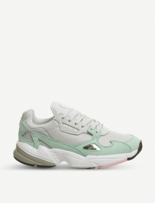 adidas falcon trainers grey one easy green