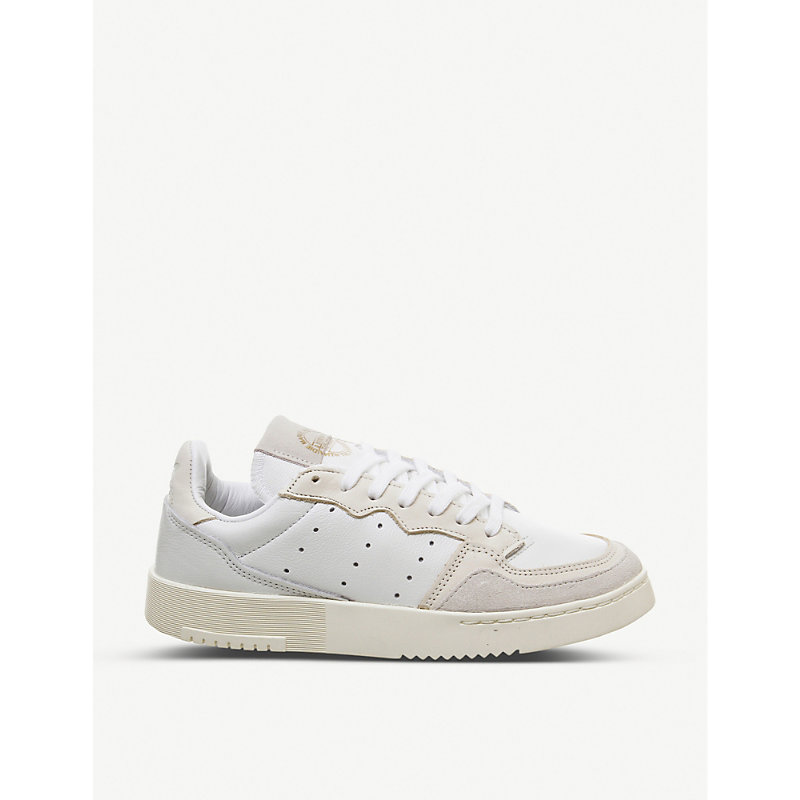 ADIDAS ORIGINALS SUPERCOURT LEATHER AND SUEDE TRAINERS