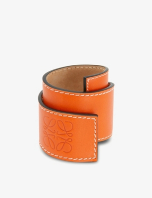 LOEWE: Small leather slap bracelet