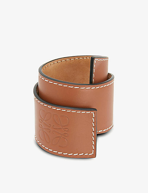 LOEWE: Small leather slap bracelet