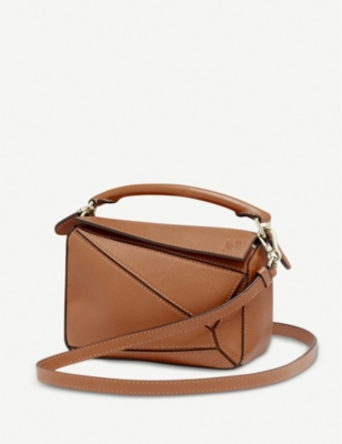 Shop LOEWE Mini Puzzle Edge Leather Shoulder Bag