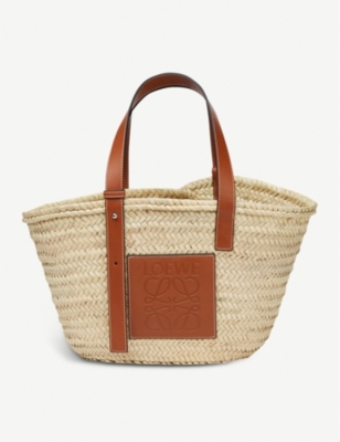 LOEWE: Open raffia basket bag