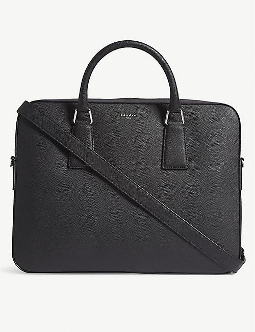 SANDRO: Saffiano leather briefcase