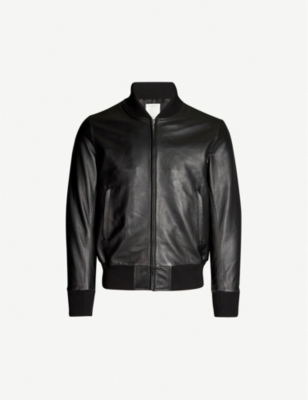 SANDRO Leather bomber jacket