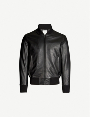 SANDRO - Leather bomber jacket | Selfridges.com