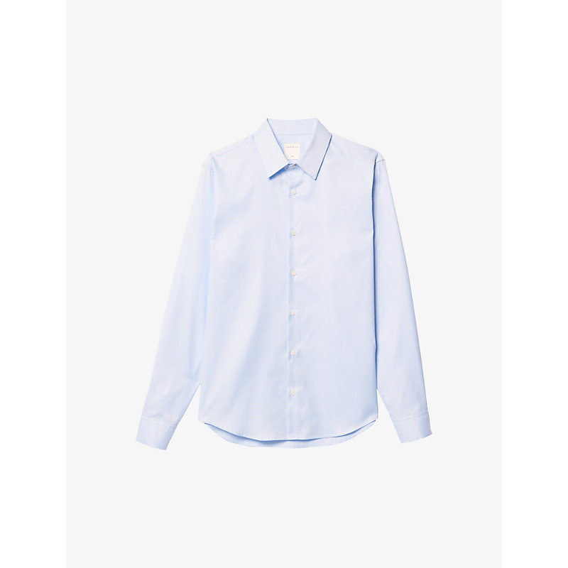 Sandro Classic-fit Cotton Shirt In Bleus