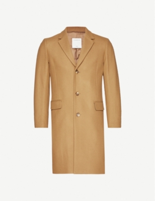 SANDRO: Single-breasted wool-blend coat