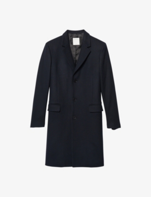 SANDRO: Single-breasted wool-blend coat