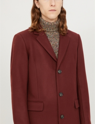 SANDRO APOLLO SINGLE-BREASTED WOOL-BLEND COAT