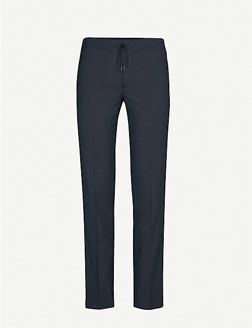 SANDRO: Wool-flannel tapered-leg trousers
