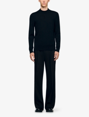 Sandro Turtleneck Wool Jumper In Black