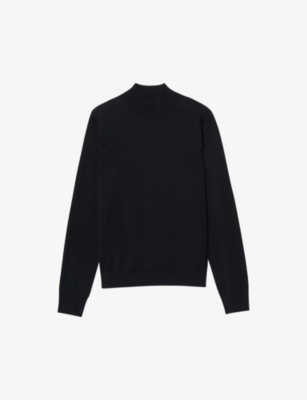 Sandro Turtleneck Wool Jumper In Black