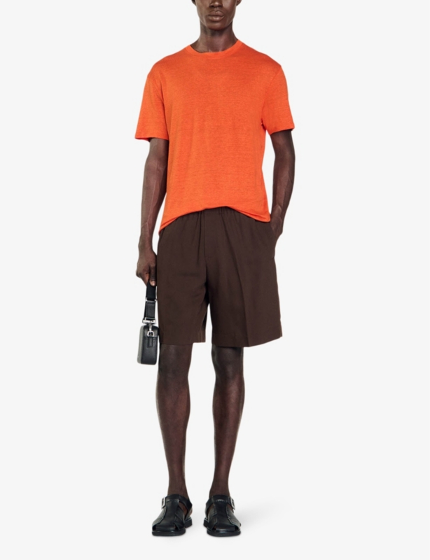 Crewneck linen-jersey T-shirt