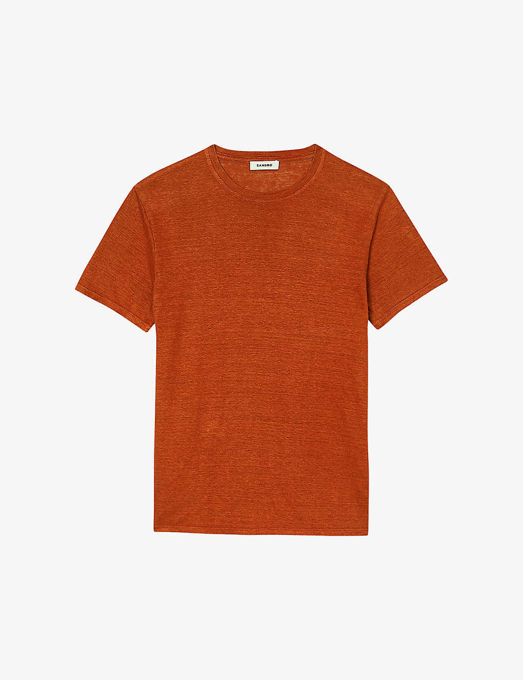 Shop Sandro Mens Bruns Crewneck Linen-jersey T-shirt