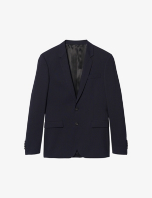 Sandro Slim-fit Wool-blend Blazer In Bleus