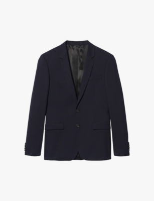 Sandro Slim-fit Wool-blend Blazer In Bleus