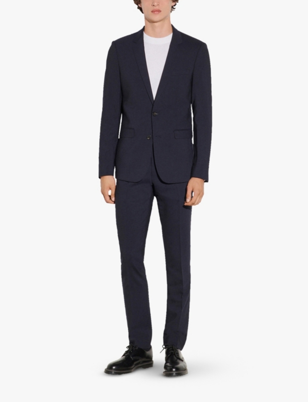 Slim-fit wool-blend blazer