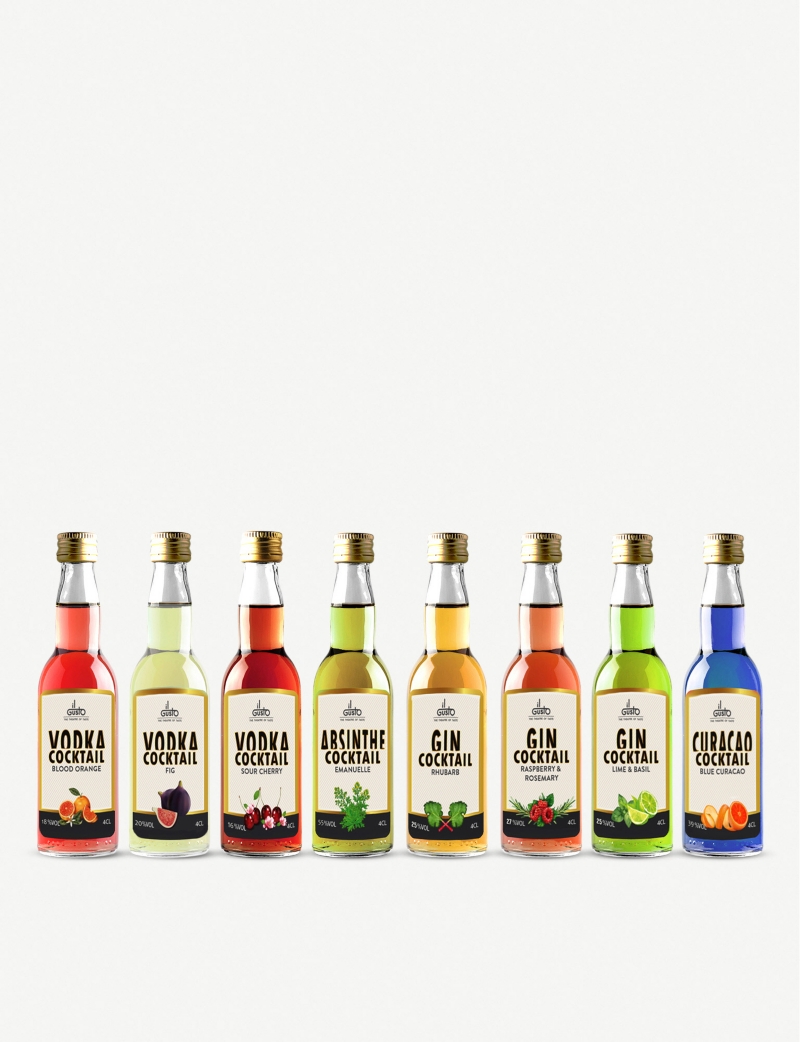 IL GUSTO   Miniature Fruity Cocktails & Liqueur gift set 8 x 40ml