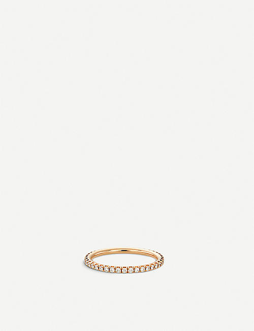 DE BEERS: Aura pink-gold and diamond band ring
