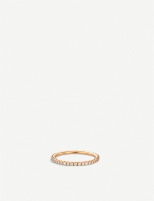 Shop De Beers Women's Aura Pink-gold And Diamond Band Ring