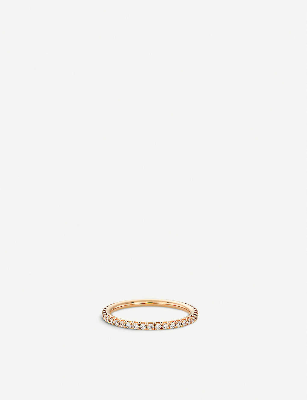 Shop De Beers Women's Aura Pink-gold And Diamond Band Ring