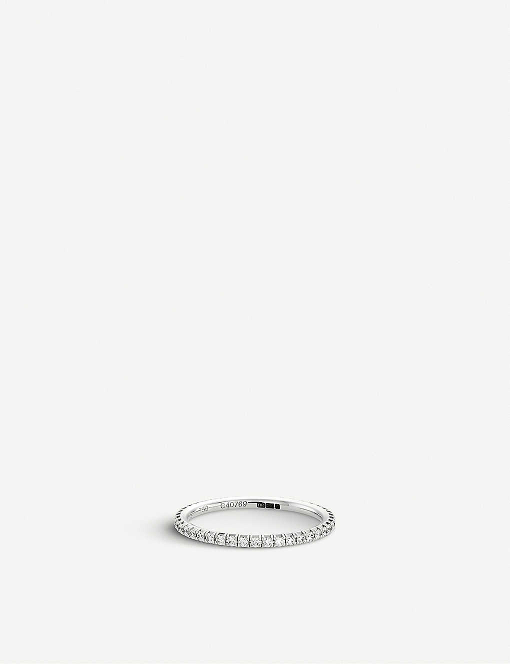 De Beers Aura White-gold And Diamond Band Ring In Silver